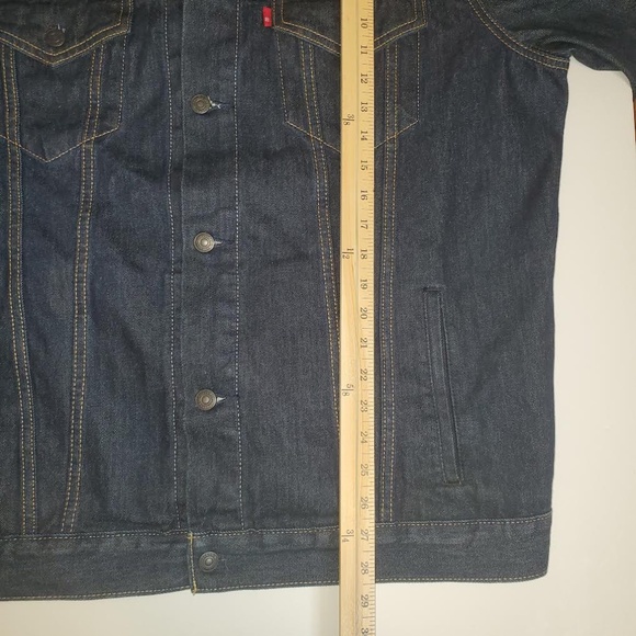 Mens Levi's Classic Denim Trucker Jacket (Red Tab) - Dark Wash (PC9 - 723340134) - Picture 14 of 14